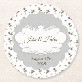 Blommigtens utformning underlägg papper rund