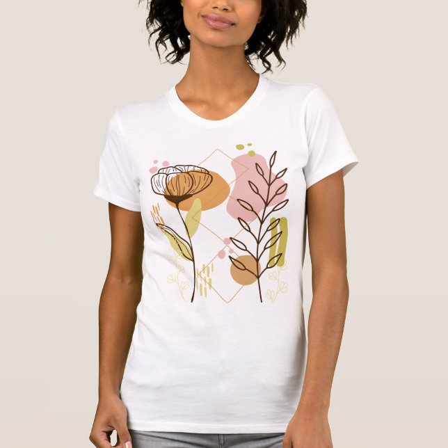 Blommigtens vackra skjorta med modern design t shirt (Framsida)