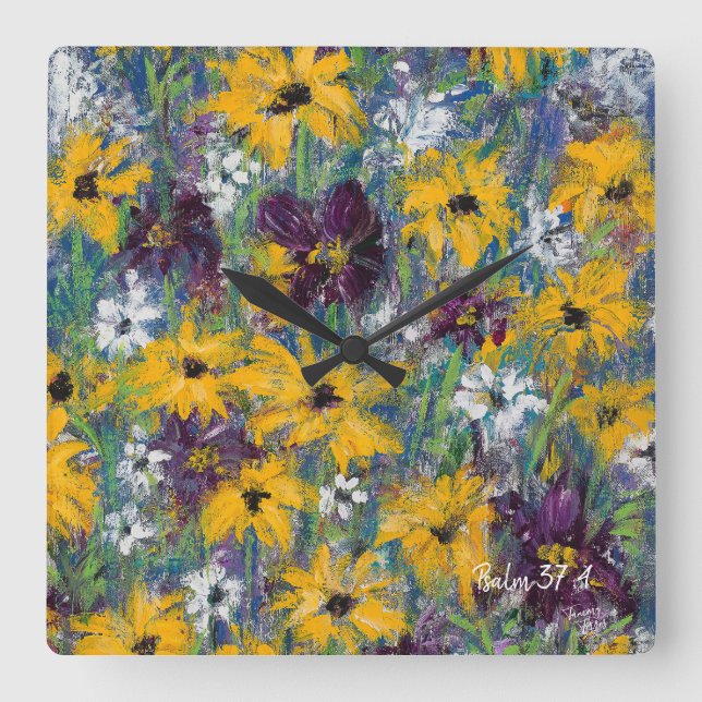 Blommigtens väggklocka - Psalm 37:4 (Framsida)