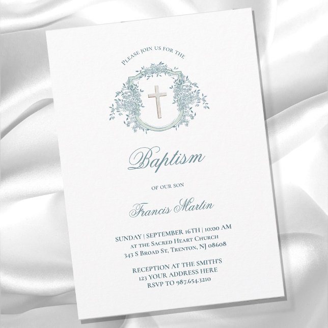 blommigtens vapensköld | Baptism Inbjudningar (Skapare uppladdad)