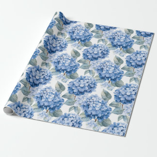 Blommigtens vattenfärg - blå Hydrangeas Presentpapper