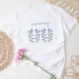 Blommigtens vattenfärg (blå) t shirt