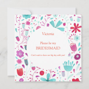Blommigtens vattenfärg blir min bridesmaid inbjudningar