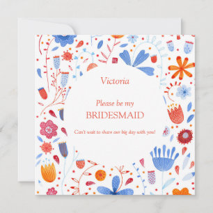 Blommigtens vattenfärg blir min bridesmaid inbjudningar