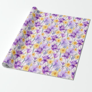 Blommigtens vattenfärg - Gult och Lila - Daffodils Presentpapper