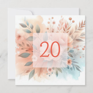 Blommigtens vattenfärg i mjuk pastellform färg inbjudningar