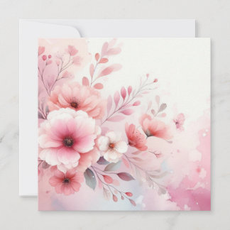 Blommigtens vattenfärg i mjuk pastellform färg inbjudningar