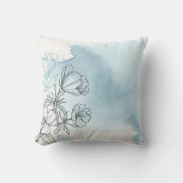 Blommigtens vattenfärg kudde