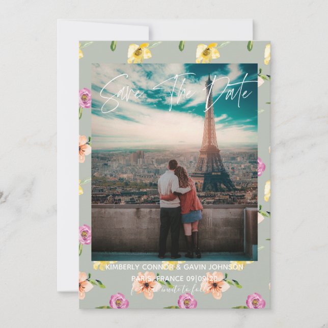 Blommigtens vattenfärg | Spara datum Spara Datumet (Framsida)