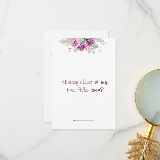 Blommigtens vattenfärglaserhistorikuppskattning tack kort (Fram/Back In Situ)