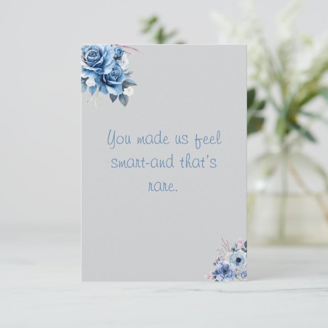 Blommigtens vattenfärglaserhistorikuppskattning tack kort (Stående Fram)