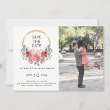 Blommigtens vattenfärgsfall Spara datumfotokortet