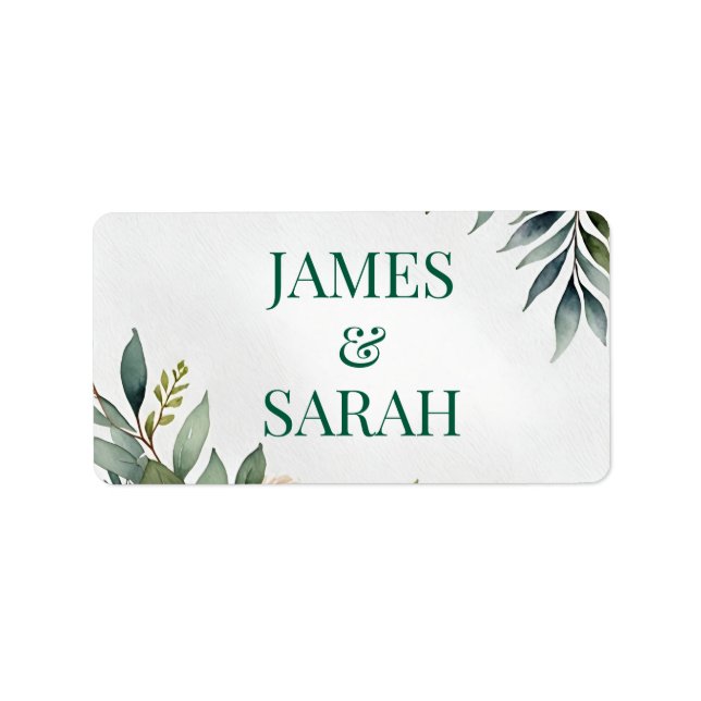 blommigtens vattenfärgsillustration för vattenfärg adressetikett (Framsidan)