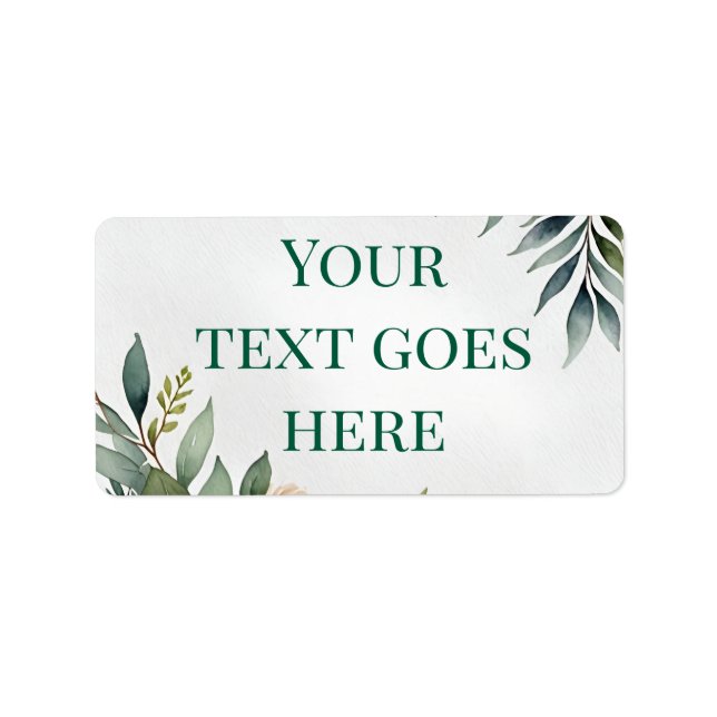 blommigtens vattenfärgsillustration för vattenfärg adressetikett (Framsidan)