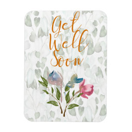 Blommigtens vattenfärgskort Hämta bra snart Magnet