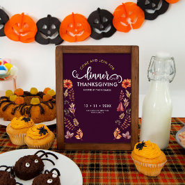 Blommigtens vattenfärgsmiddag för Thanksgiving  Poster