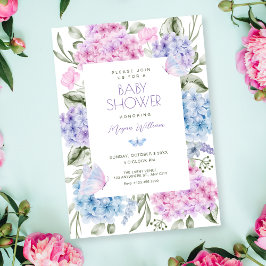 Blommigtens vattenskida babydusch inbjudningar