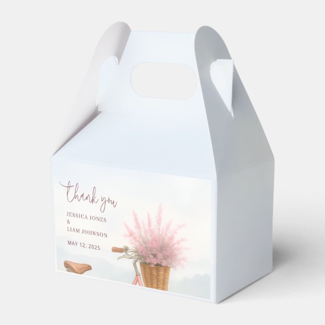 Blommigtens Vintage Bicycle Förlovningsfest Tack Presentaskar (Framsidan Sidan)