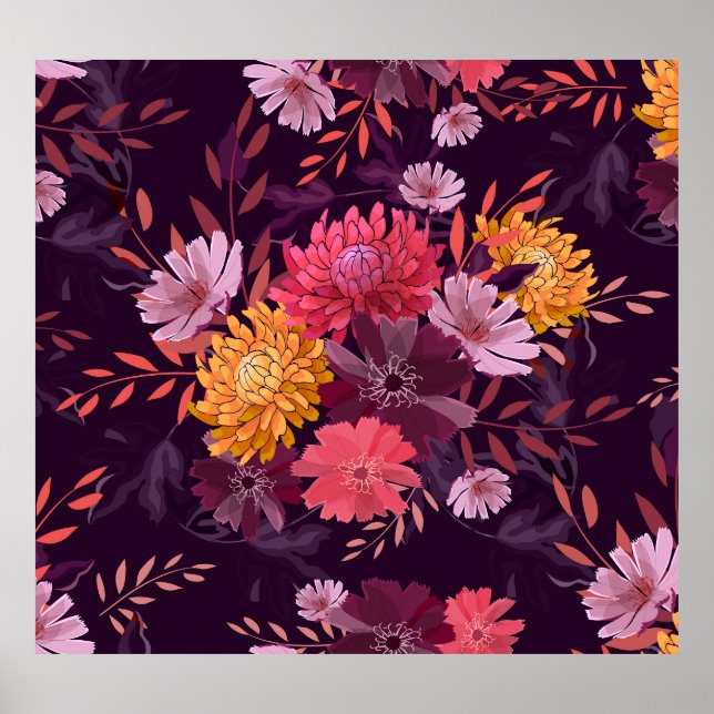 Blommigtens Vintage: Höstträdgårdssenor Poster (Framsidan)