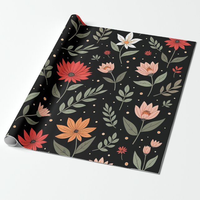 Blommigtens Vintage - vacker modern samling Presentpapper (Utrullad)