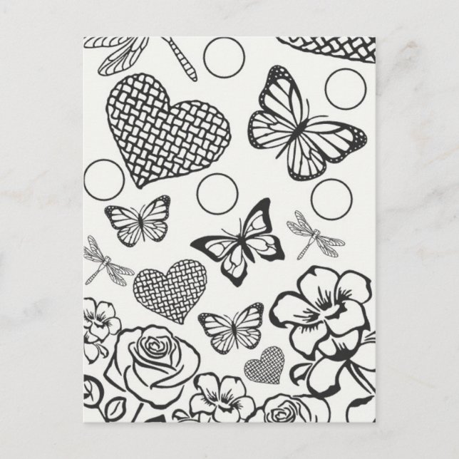 Blommigtens vykort färg din egen (Framsida)