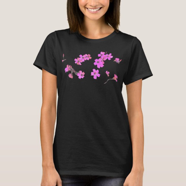 Blommigtföräldralössvart T-shirt (Framsida)