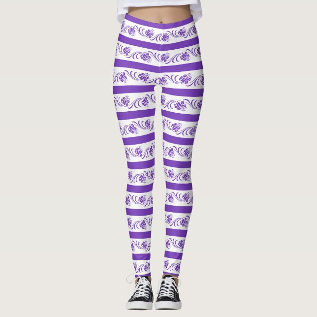 Blommigtrandmönster Leggings (Framsida)
