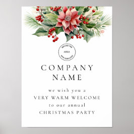 Blommigts Berry Welcome Company jul Party Logotyp Poster