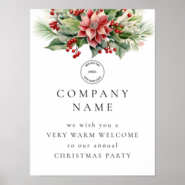Blommigts Berry Welcome Company jul Party Logotyp Poster (Framsidan)