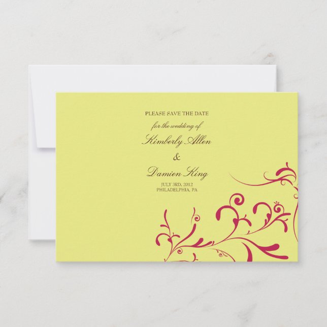 Blommigtstänk |g1 för spara datum meddelande | inbjudningar (Framsida)