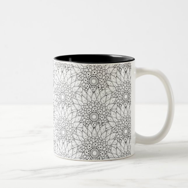 Blommigtträdgårdklotter Två-Tonad Mugg (Höger)