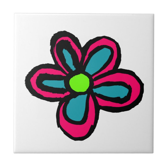 Blommillustration Kakelplatta (Framsidan)