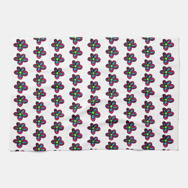 Blommillustration Kökshandduk (Horisontell)