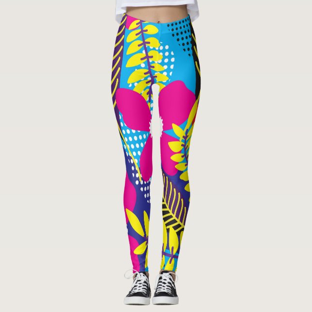 Blommillustrationer Leggings (Framsida)