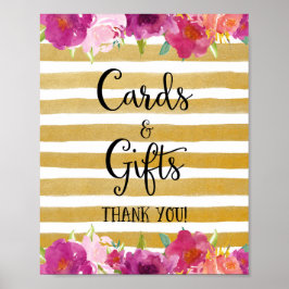 Blommkort och presenter i Bröllop Poster Skriv ut