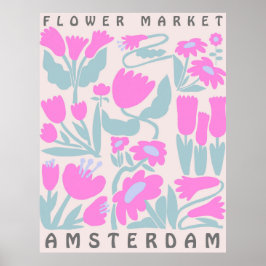 Blommmarknaden Amsterdam Poster Blommigt Aestesisk