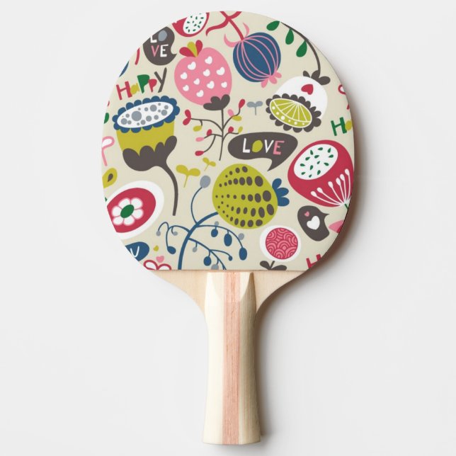 Blommönster 10 pingisracket (Framsidan)
