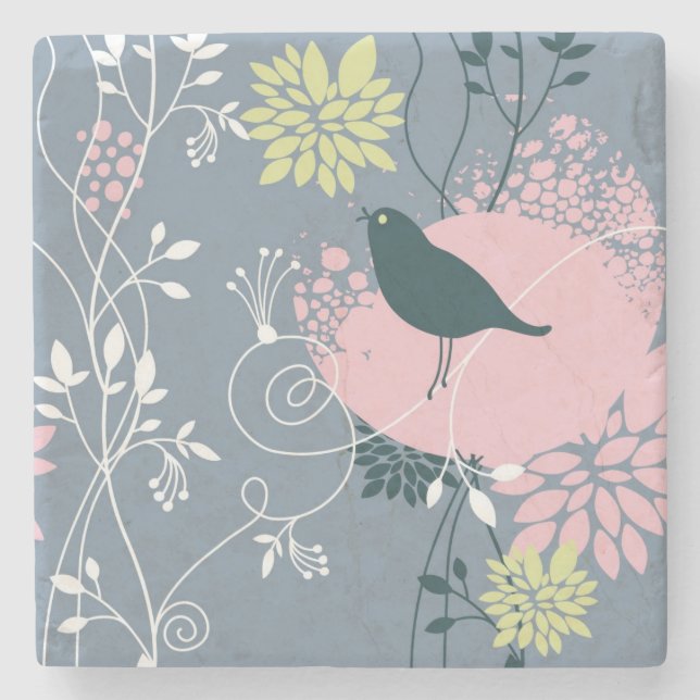 Blommönster 10 underlägg sten (Framsidan)