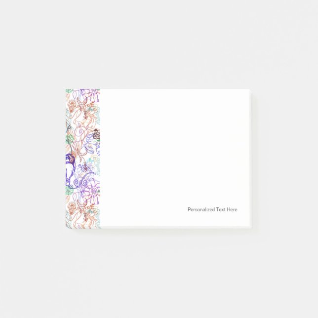 Blommönster 12 post-it block (Framsida)