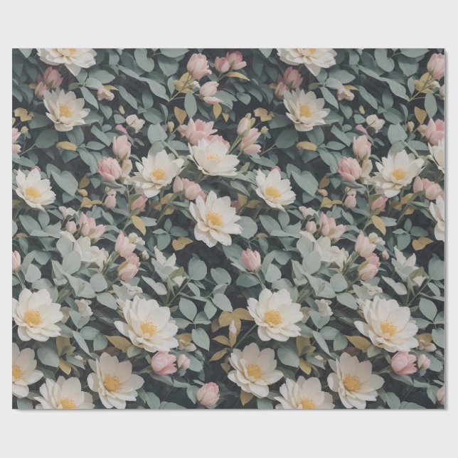 Blommönster 13 | Papper radbrytning Presentpapper (Platt)