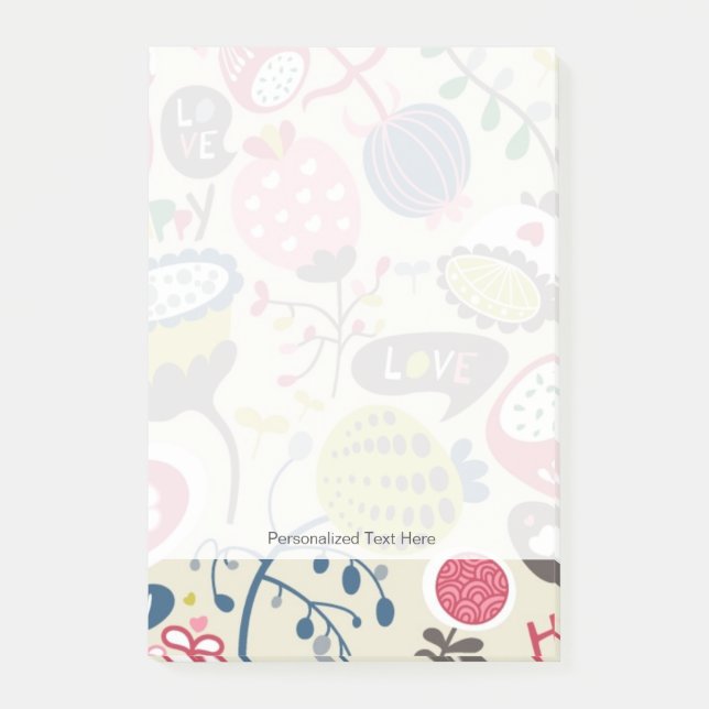 Blommönster 14 post-it block (Framsida)