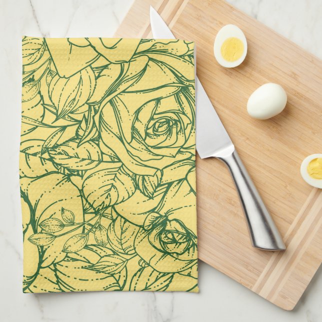 Blommönster 15 kökshandduk (Vikt i Fjärdedel)