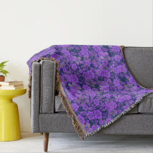 Blommönster 15.Lila.b DBlue BG Filt