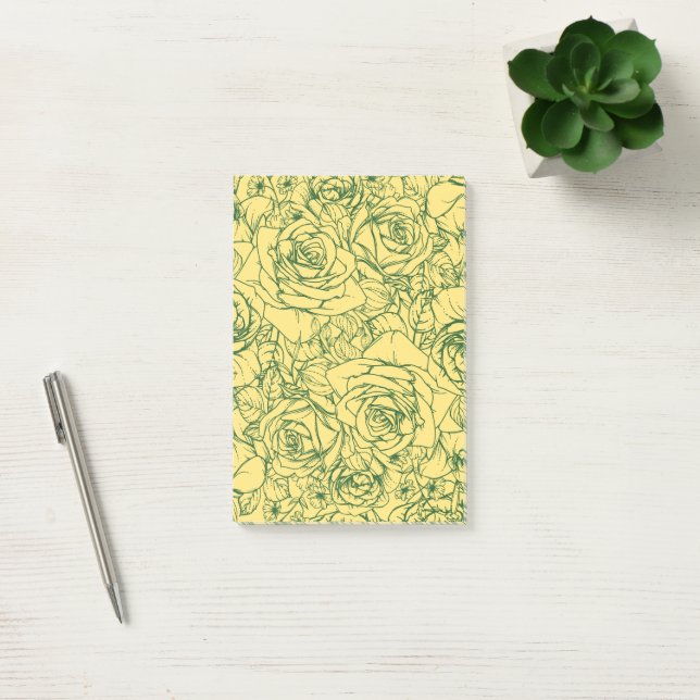 Blommönster 15 post-it block (Kontor)