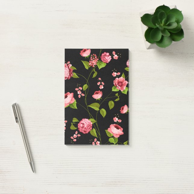 Blommönster 18 post-it block (Kontor)