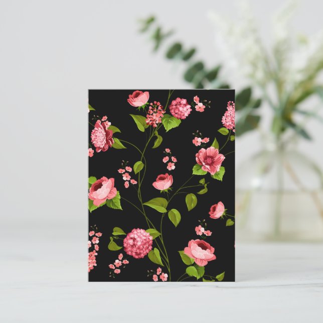 Blommönster 18 vykort (Stående Fram)