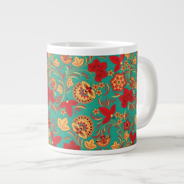Blommönster 2 jumbo mugg (Framsida höger)