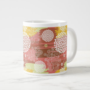 Blommönster 2 jumbo mugg