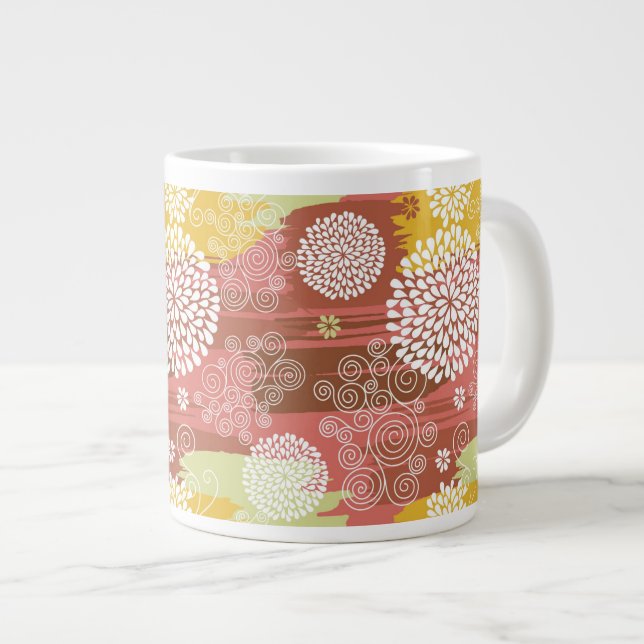 Blommönster 2 jumbo mugg (Framsida höger)