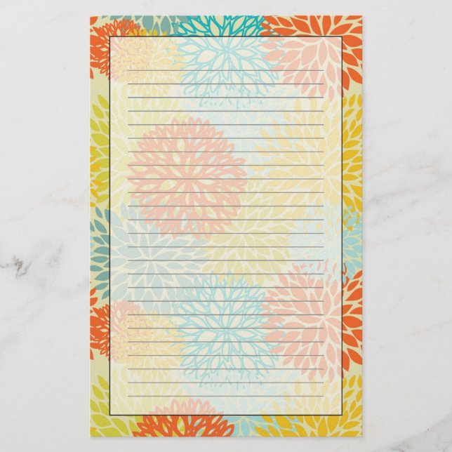 Blommönster 3 brevpapper (Framsida)